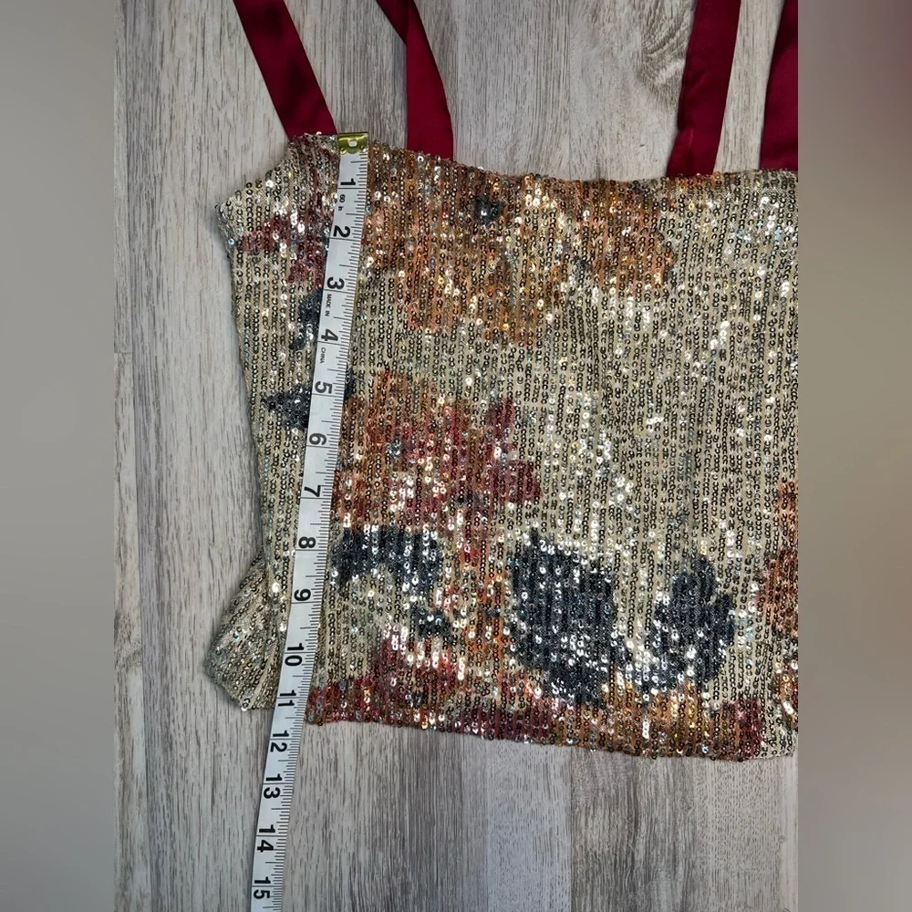 Free People Night Garden Sequin Tube Top Size‎ Small - Picture 6 of 9